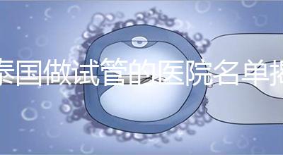 泰國(guó)做試管的醫(yī)院名單揭曉，一覽頂尖機(jī)構(gòu)，輕松幫你選擇！